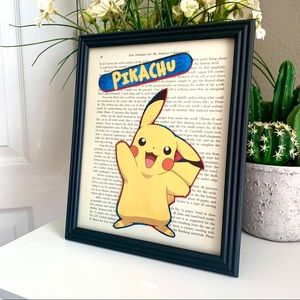 Pikachu Pokémon Collage Wall Art Cute Anime Cartoon Book Page Print